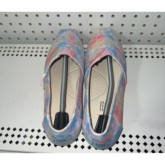 TOMS Belmont Womens Canvas Casual Slip On Flats Size 11 Tie Dye Multi Color - Picture 2 of 9